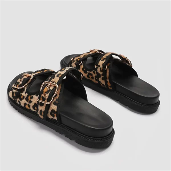 Summer Women Slippers Leopard Print Sandals Thick Sole Platform Shoes Woman 2025 Trend Buckles Ladies Beach Slides Big Size 43 - Image 2