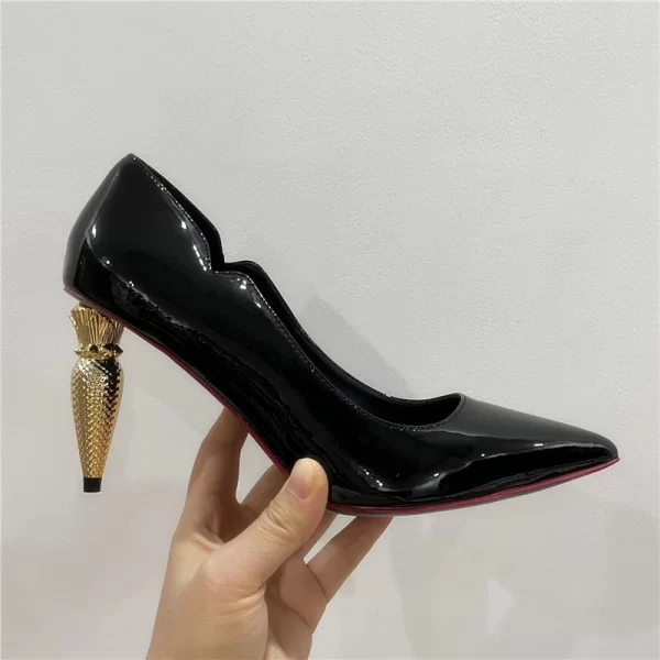 Designer Lipstick Heel Women Pumps Pointed Toe Irregular High Heels Patent Leather Prom Wedding Valentine Shoes Sexy Stiletto - Image 5