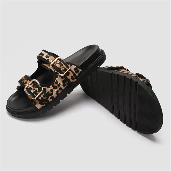 Summer Women Slippers Leopard Print Sandals Thick Sole Platform Shoes Woman 2025 Trend Buckles Ladies Beach Slides Big Size 43 - Image 6