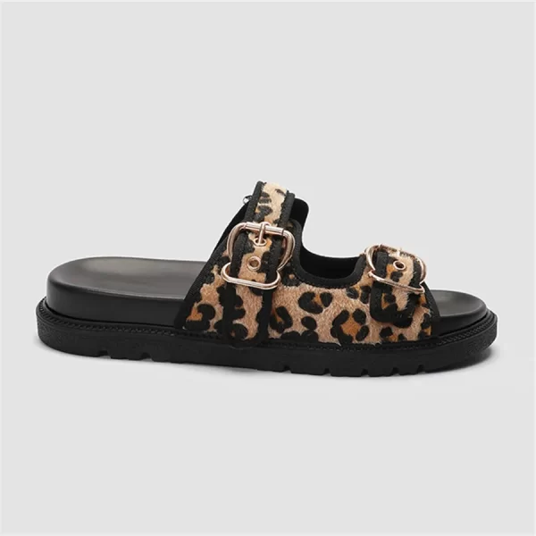 Summer Women Slippers Leopard Print Sandals Thick Sole Platform Shoes Woman 2025 Trend Buckles Ladies Beach Slides Big Size 43 - Image 5