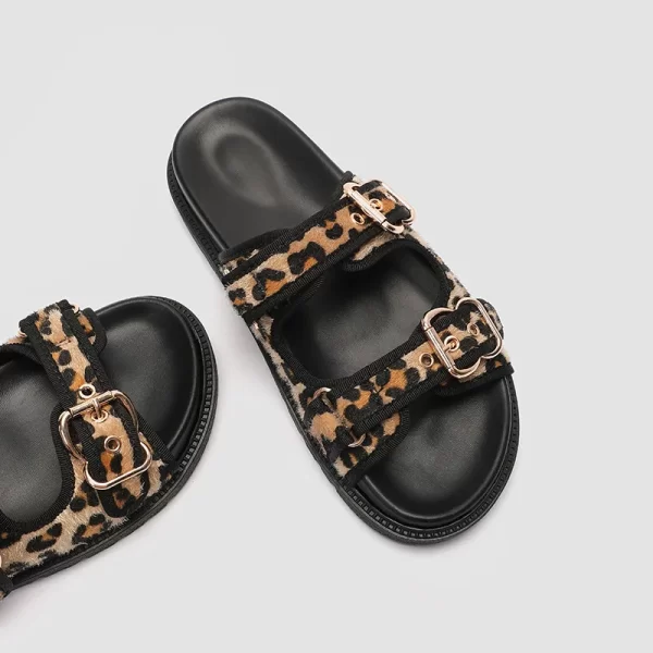 Summer Women Slippers Leopard Print Sandals Thick Sole Platform Shoes Woman 2025 Trend Buckles Ladies Beach Slides Big Size 43 - Image 3