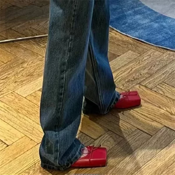 Fashion Square Toe Women Slippers High Heel Dress Pumps Red Shoes Woman 2025 Luxury Bowknot Ladies Sandals Runway Mules - Image 4
